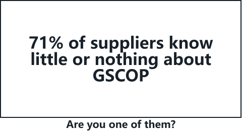 71% of suppliers know little or nothing about GSCOP Are you one of them?